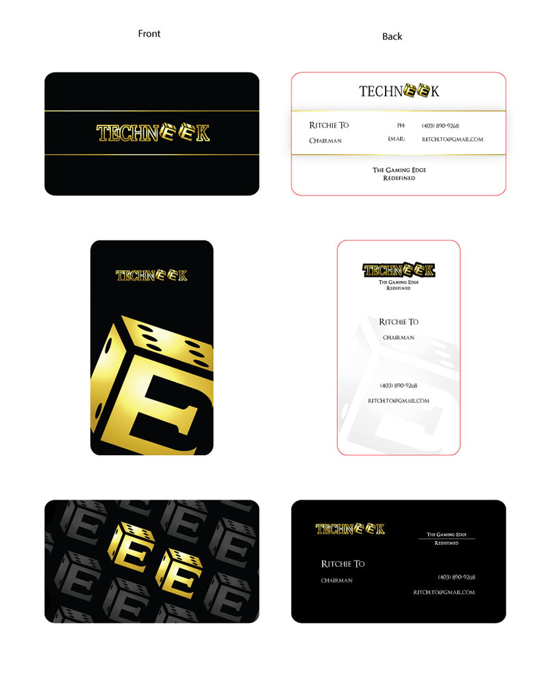 Techneek business card layout samples
