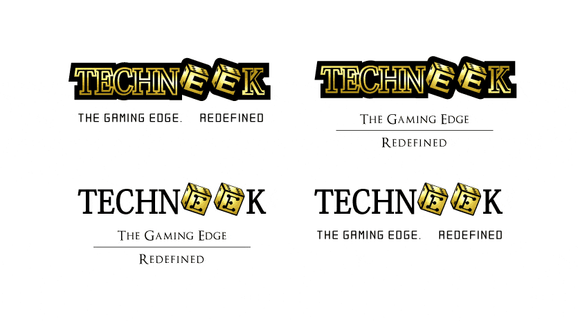 Techneek brand identity - gold logo